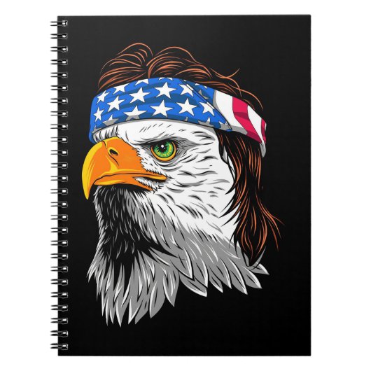 Bald Eagle Mullet USA Notizblock (Vorderseite)