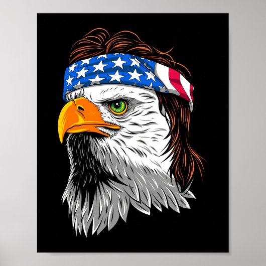 Bald Eagle Mullet USA Poster (Vorne)