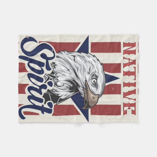 Bald Eagle Native Spirit Fleecedecke (Vorderseite (Horizontal))