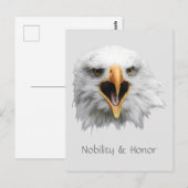 Bald Eagle Nobility & Honor anpassbar Postkarte (Vorne/Hinten)