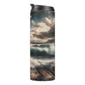 Bald Eagle oberhalb der Stormy Coast Thermosbecher (Nach rechts gedreht)