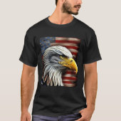 Bald Eagle On American Flag 4th of July T-Shirt (Vorderseite)