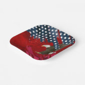 Bald Eagle on American Flag Abstract Pappteller (Gewinkelt)
