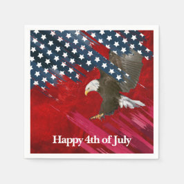 Bald Eagle on American Flag Abstract Serviette