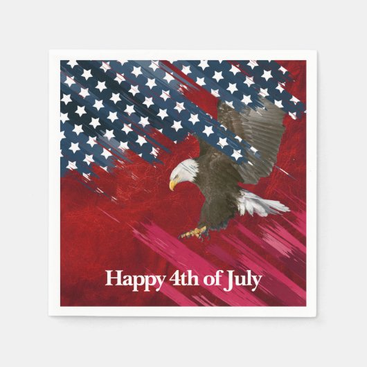 Bald Eagle on American Flag Abstract Serviette (Vorderseite)
