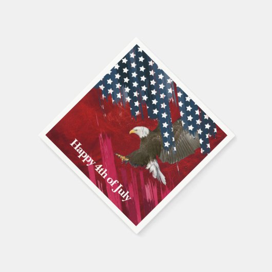 Bald Eagle on American Flag Abstract Serviette (Ecke)
