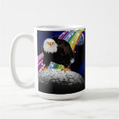 Bald Eagle on Moon Fun Rainbow Space Fans Name Kaffeetasse (Links)