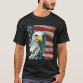 Bald Eagle On USA Flag American 4th of July T-Shirt (Vorderseite)