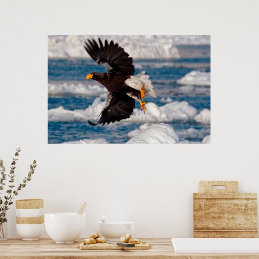 Bald Eagle Over Snow Poster (Küche)