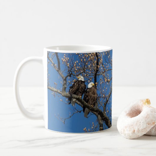 Bald Eagle Pair Kaffeetasse (Mit Donut)