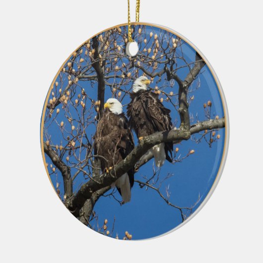 Bald Eagle Pair Keramikornament (Links)