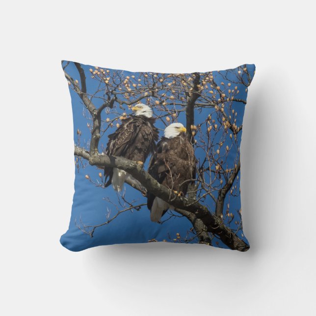 Bald Eagle Pair Kissen (Vorderseite)