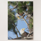 Bald Eagle Pair neigt zum Nest Puzzle (Vertikal)