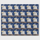Bald Eagle Portrait mit Sternen Geschenkpapier (Flach)