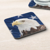 Bald Eagle Portrait mit Sternen Getränkeuntersetzer (Linke Seite)