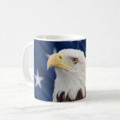 Bald Eagle Portrait mit Sternen Kaffeetasse (Vorderseite Links)