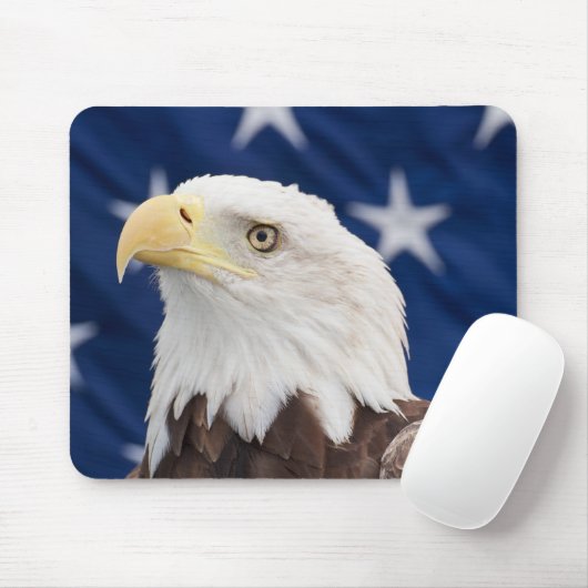 Bald Eagle Portrait mit Sternen Mousepad (Mit Mouse)