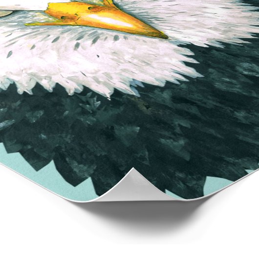 Bald Eagle Portrait Poster (Ecke)