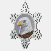 Bald Eagle Portrait Schneeflocken Zinn-Ornament (Rechts)