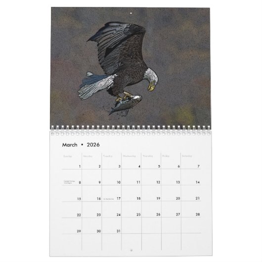 Bald Eagle Posterized 2026 Kalender (Mär 2026)