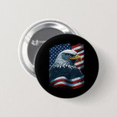 Bald Eagle Proud Patriotic American Us Flag 4. Button (Vorne & Hinten)
