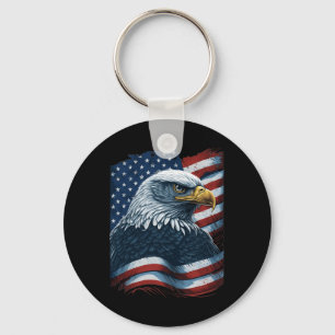 Bald Eagle Proud Patriotic American Us Flag 4. Schlüsselanhänger