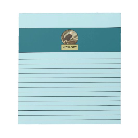 Bald Eagle Pulver Blue Notepad Notizblock (Vorderseite)