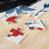 Bald Eagle Red White und Blue Floral USA Puzzle (Seite)