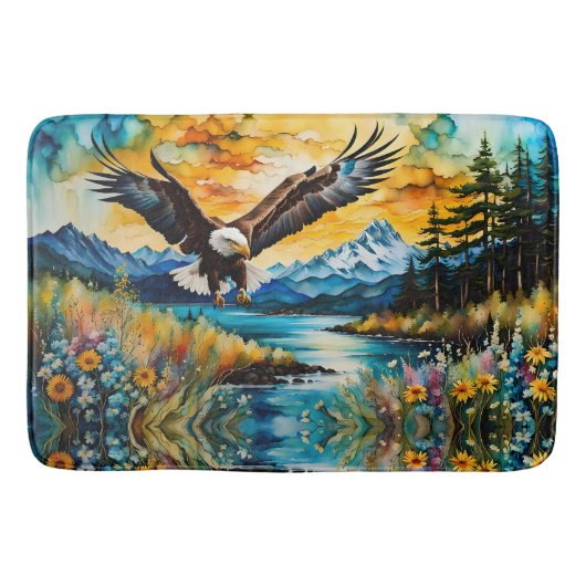 Bald Eagle River Wildblumen bei Sunset Badematte (Vorderseite)