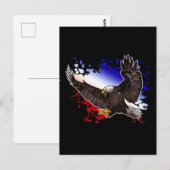 Bald Eagle - Rot, Weiß und Blau Postkarte (Vorne/Hinten)