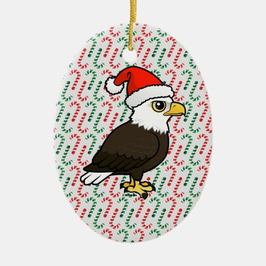 Bald Eagle Santa Keramik Ornament (Vorne)