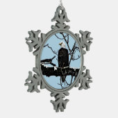 Bald Eagle Schneeflocken Zinn-Ornament (Links)