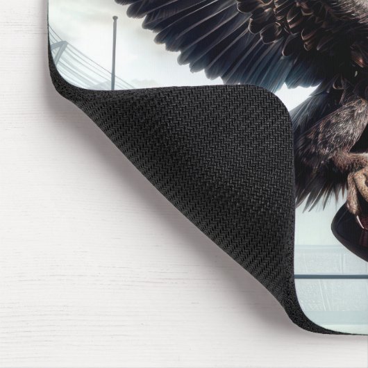 Bald Eagle Scoring a Touchdown Mousepad (Ecke)