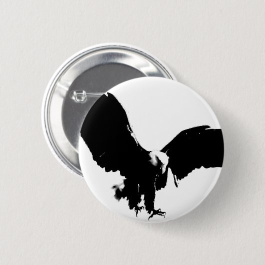 Bald Eagle Silhouette Button (Vorne & Hinten)