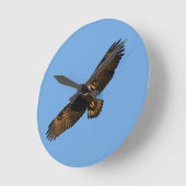 Bald Eagle Soaring 2 Runde Wanduhr (Winkel)