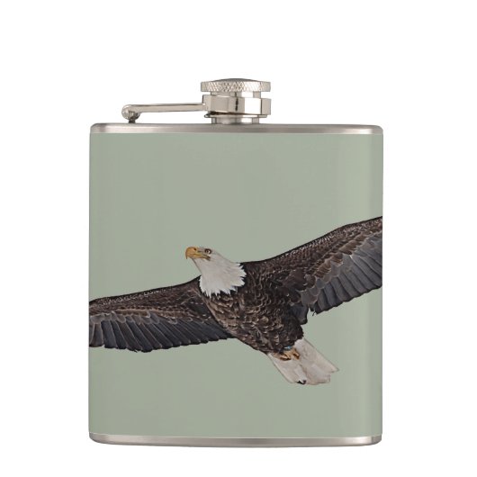 Bald Eagle Soaring Flachmann (Vorderseite)