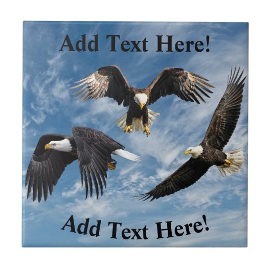 Bald Eagle Soaring Fliese (Vorderseite)