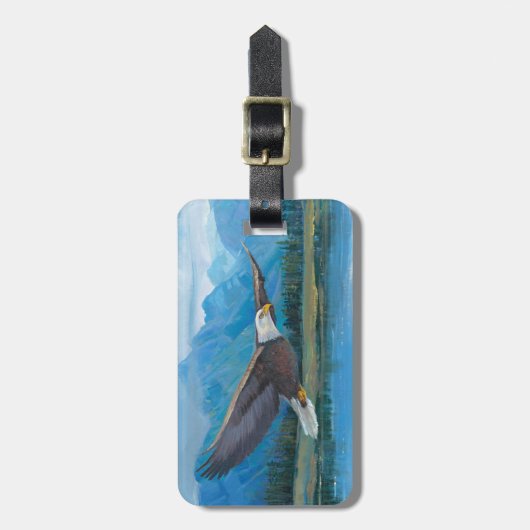 Bald Eagle Soaring Gepäckanhänger (Vorderseite vertikal)