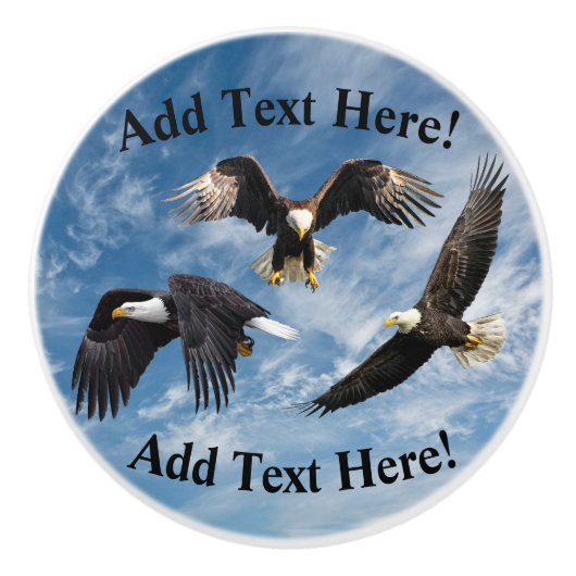 Bald Eagle Soaring Keramikknauf (Vorderseite)