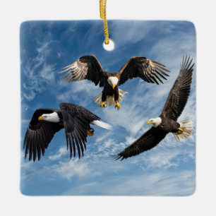 Bald Eagle Soaring Keramikornament