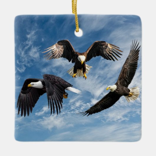 Bald Eagle Soaring Keramikornament (Vorderseite)