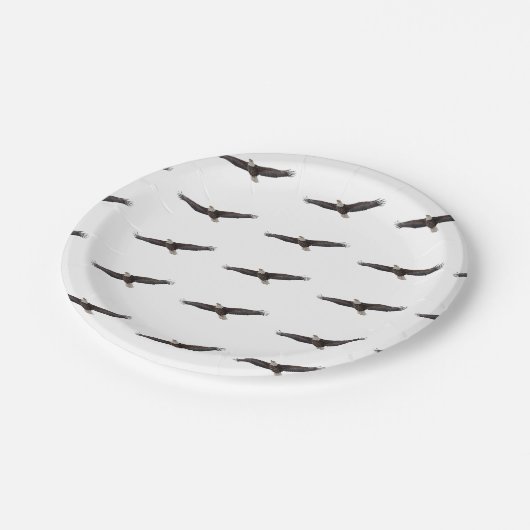 Bald Eagle Soaring Pappteller (Schrägansicht)