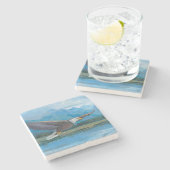 Bald Eagle Soaring Steinuntersetzer (Seitenansicht)