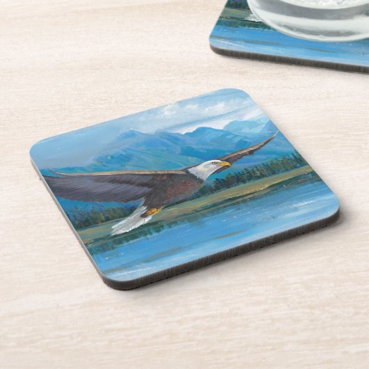 Bald Eagle Soaring Untersetzer (Linke Seite)