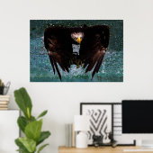 Bald Eagle splash Poster (Heimbüro)