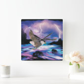 Bald Eagle Square Wall Clock Quadratische Wanduhr (Zuhause)