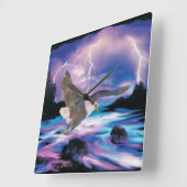 Bald Eagle Square Wall Clock Quadratische Wanduhr (Winkel)