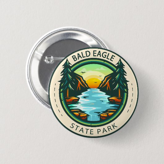 Bald Eagle Staat Park Pennsylvania Abzeichen Button (Vorne & Hinten)