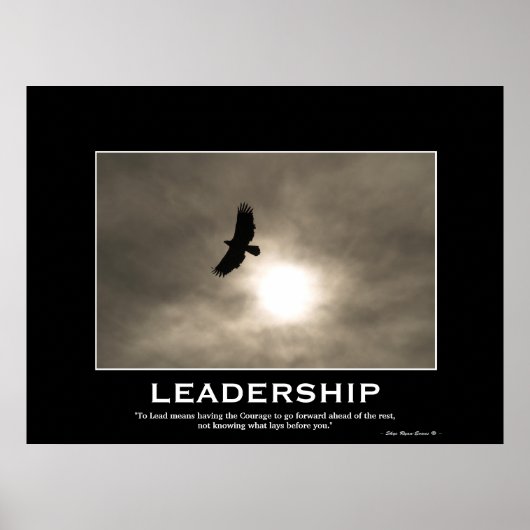 Bald Eagle & Sun LEADERSHIP Motivierend Poster (Vorne)