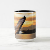Bald Eagle Sunset über olympische Mönche Kunst Tasse (Zentrum)